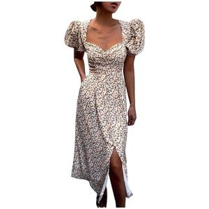 NWOT square neck puff sleeve dress.